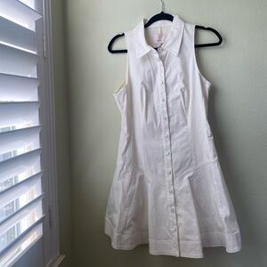 Cinq à Sept Ivory Sleeveless Collared Dress